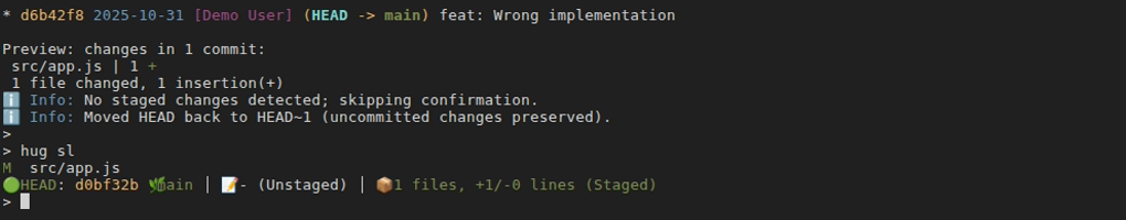Undoing a local commit